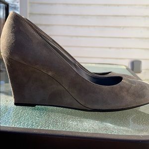 Dark grey Suade wedge heels